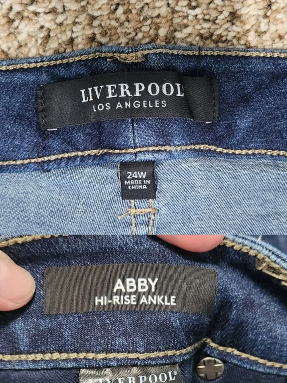 Liverpool Eco Abby Hi-Rise Skinny Ankle Jeans Plus Size 24W Dark Wash NWT